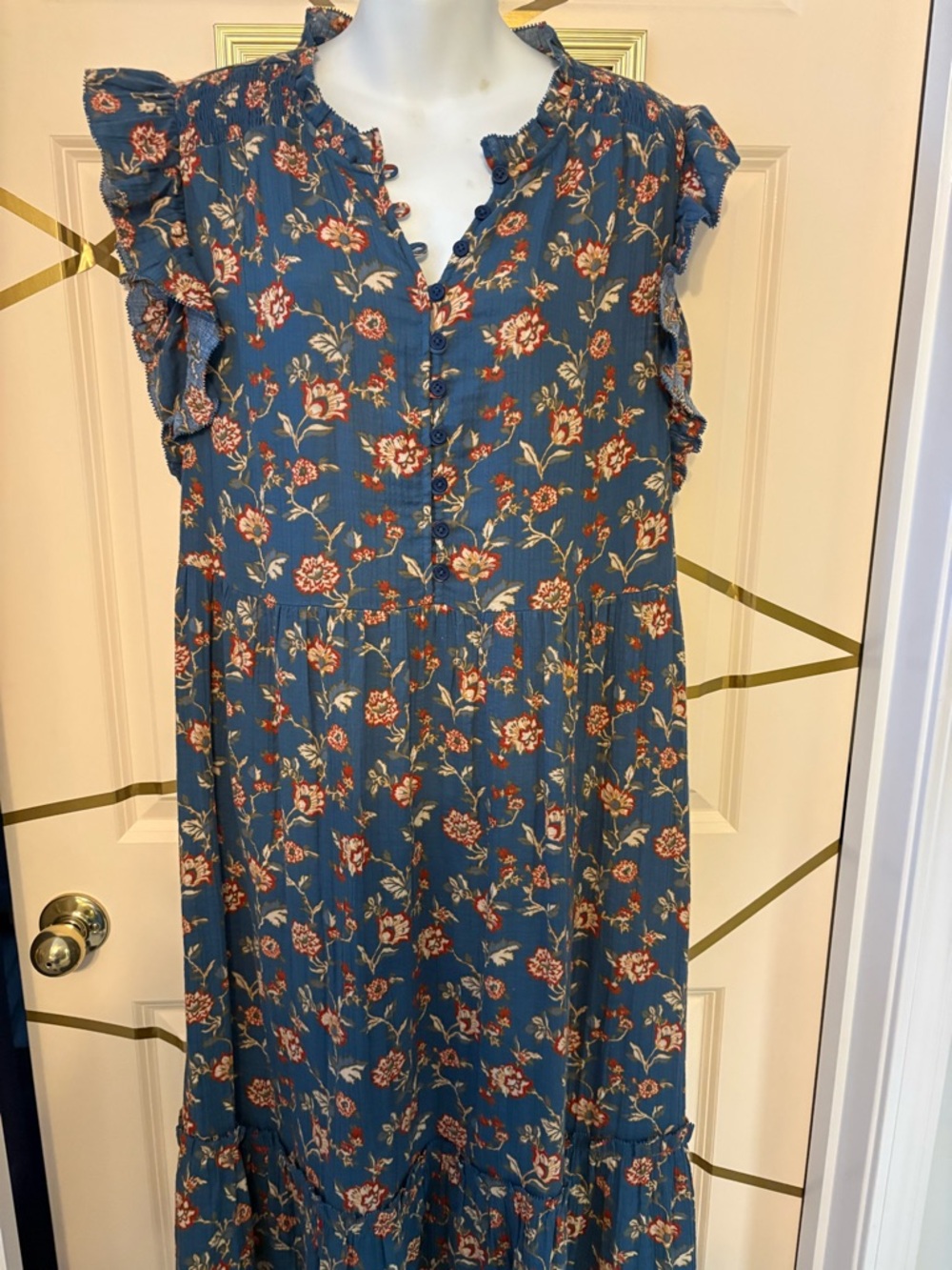Wonderly sz Medium cotton gauze Ditzy print dress